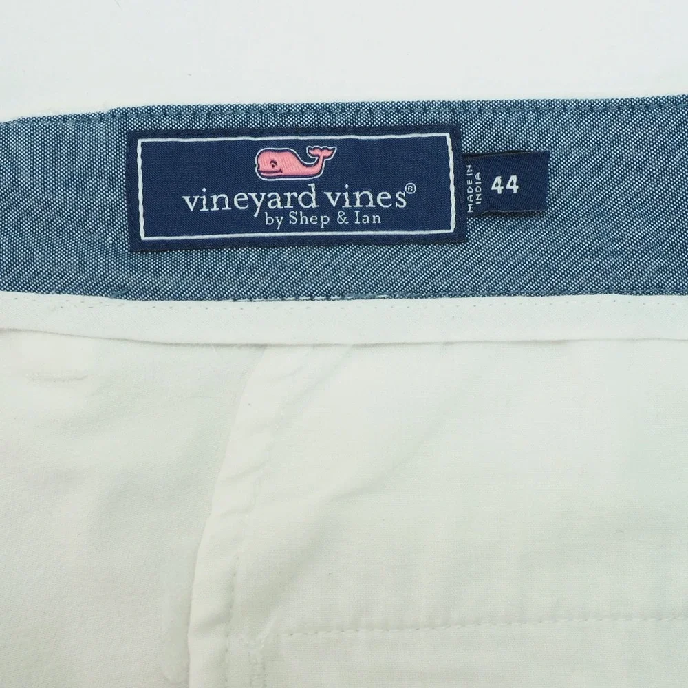 Vineyard Vines Breaker Stretch Chino Shorts Mens 44 White Flat Cotton Blend Walk